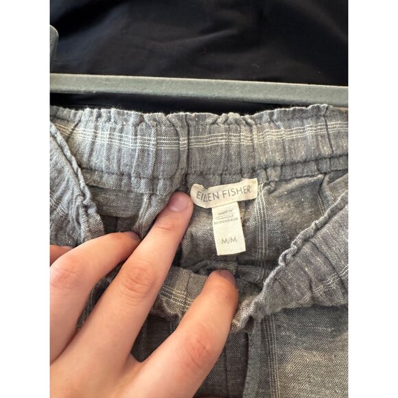 Eileen Fisher Hemp Organic Cotton Striped Tapered Straight Leg Pant Size Medium - Picture 3 of 5